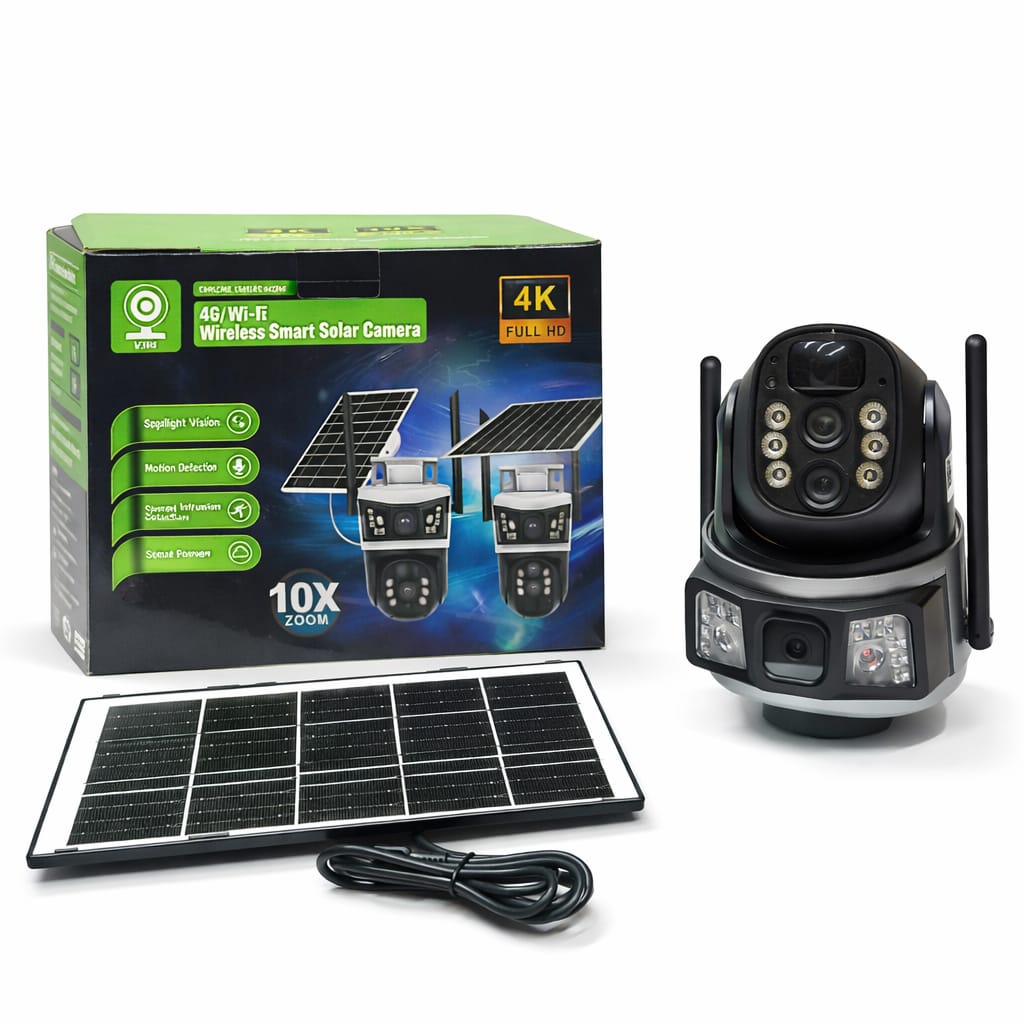 4G/WiFi Solar-Überwachungskamera mit Panel und 10x Zoom